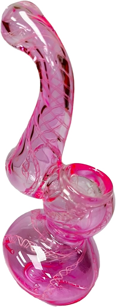 PINK PINK BABY – GLASS WATER BUBBLER – GLASS HAND PIPE – 5-INCH 100G WEIGHT – 1CT – GLASS-105155 – [MSRP: $8]