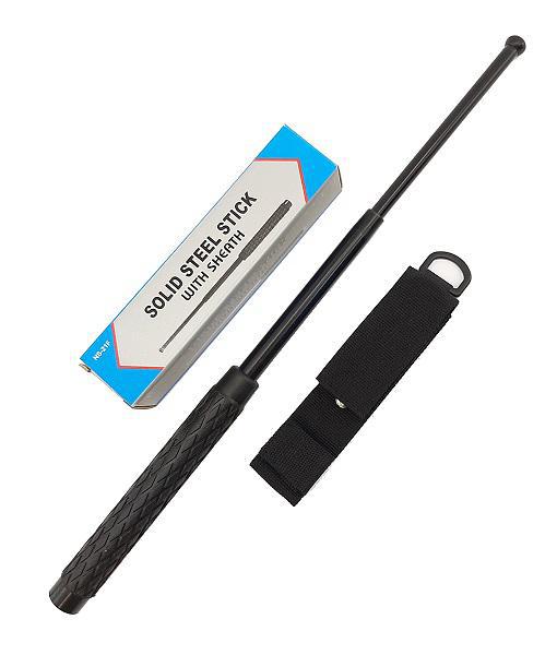 SOLID STEEL STICK BATON – WITH SHEATH – KNIVES & SELF DEFENSE – 1CT – [MSRP: $27.50]