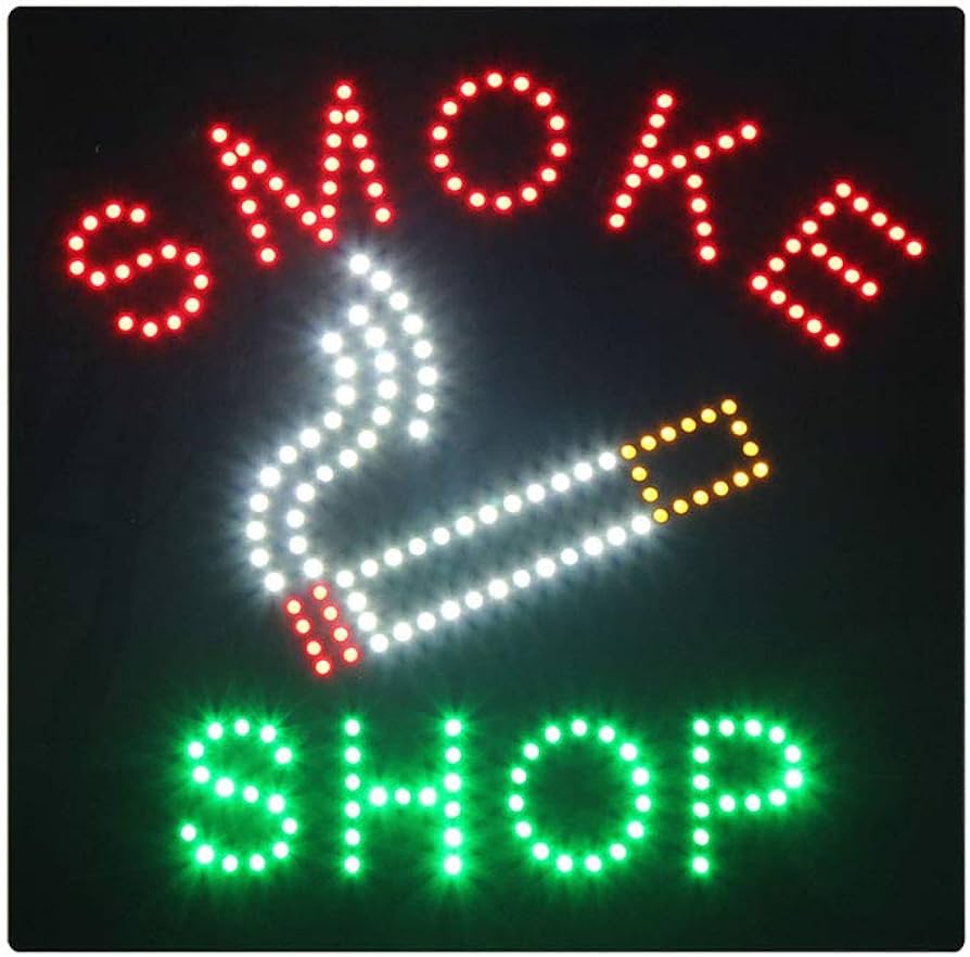 LED SIGN – "SMOKE SHOP" – 20×30×1.2 – WHITE & RED – LED SIGN & OUTDOOR DISPLAY – 1CT – LED - 106176 – [MSRP: $STORE USE]
