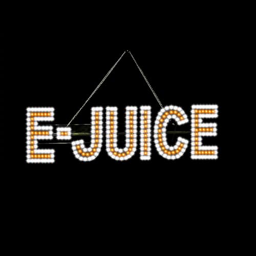 LED SIGN – "E-JUICE" – WHITE & YELLOW – 8×30×1.2 – LED SIGN & OUTDOOR DISPLAY – 1CT – LED - 106181 – [MSRP: $STORE USE]