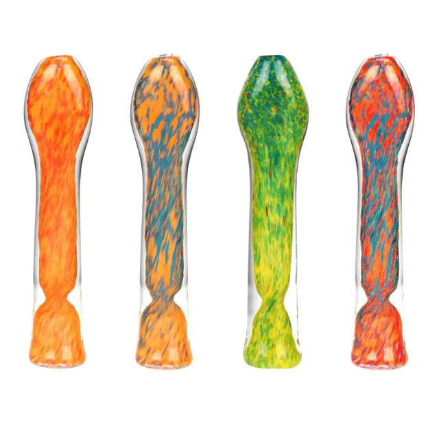 GLASS CHILLUM – GLASS ACCESSORIES – 4-INCH MULTI-COLOR HAND PIPE – 1CT – 108083 – [MSRP: $2.50]