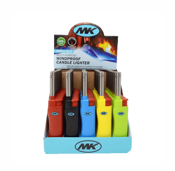 MK – LIGHTERS – ELECTRONIC – ASSORTED NEON COLORS – 50CT DISPLAY – 108146 – [MSRP: $2.50 EACH]