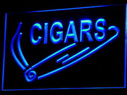 LED SIGN – "CIGARS" – WHITE & LT BLUE – 7×26 – LED SIGN & OUTDOOR DISPLAY – 1CT – LED - 108151 – [MSRP: $STORE USE]