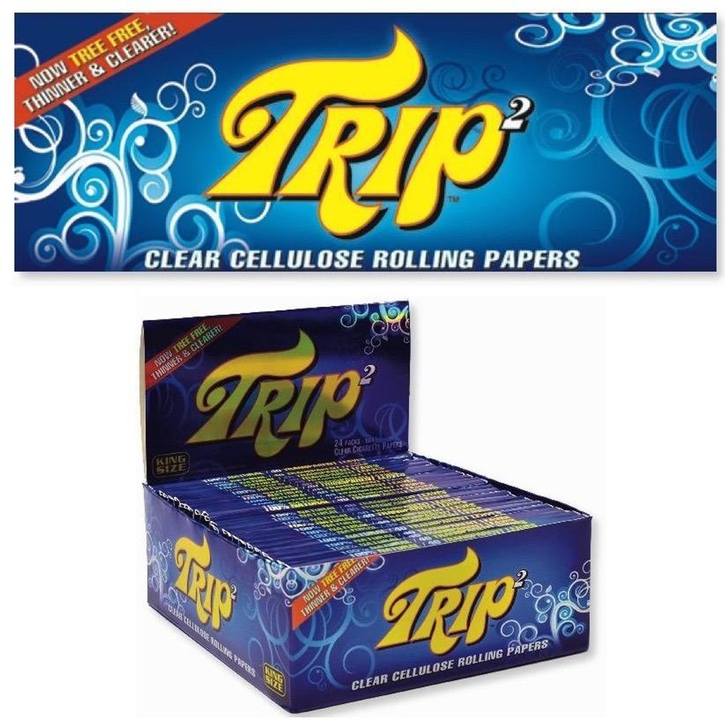 TRIP2 – ROLLING PAPERS – CLEAR – MINI & KING SIZE – 24CT DSPL – [MSRP: $2 EACH]