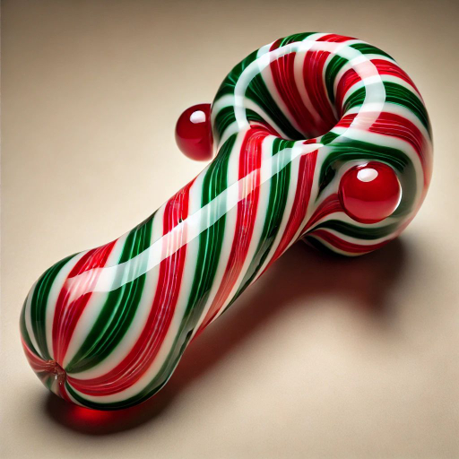 HOLIDAY SWIRL – GLASS HAND PIPE – 4-INCH 80G WEIGHT – 2CT – 2XHP-108881 – [MSRP: $12 EACH]