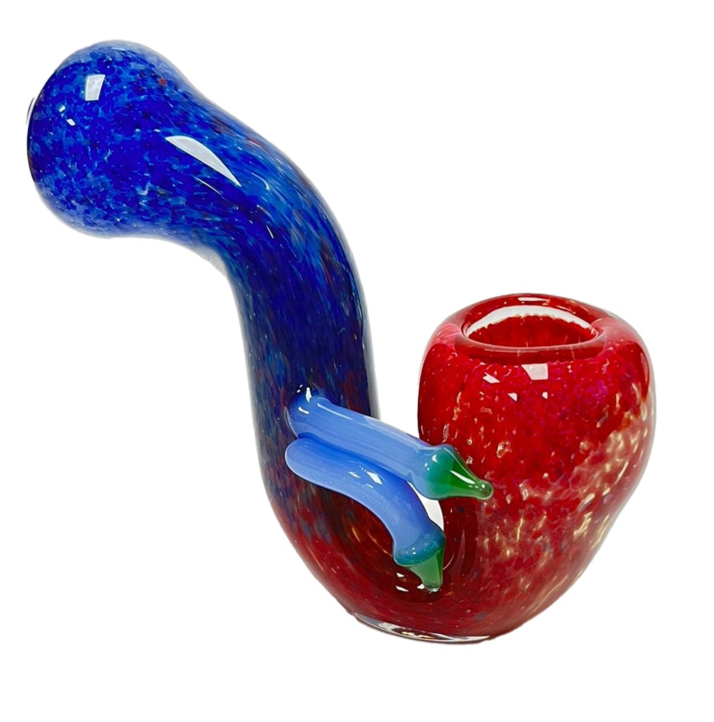 LEAF ACCENTS – GLASS HAND PIPE – 4-INCH – ASSORTED COLORS – 1CT – 1XHP-108894 – [MSRP: $9.50]