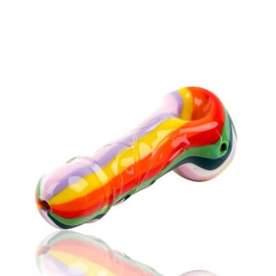 PRIDE RAINBOW – GLASS HAND PIPE – 4-INCH – ASSORTED COLORS – 1CT – 1XHP-108898 – [MSRP: $13]