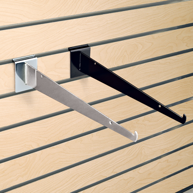 SLATWALL SHELF BRACKET – 10-INCH – SATIN CHROME – STORE DISPLAY FIXTURE & RACKS – 50CT – SWBRK10SC – [MSRP: $STORE USE]