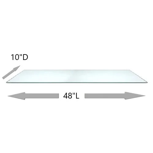 TEMPERED GLASS SHELF – 4FTx10IN – STORE DISPLAY FIXTURE & RACKS – 5CT CASE – GLASSH410T5 – [MSRP: $STORE USE]