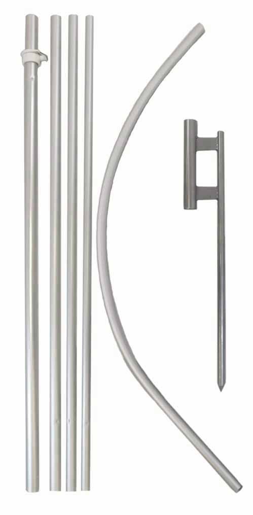 ALUMINUM FLAG POLE – 360° ROTATING ACCESSORY & GROUND SPIKE – 4.8M – STORE DISPLAY FIXTURE & RACKS – 1CT – FLGPOLE480-ALU – [MSRP: $STORE USE]