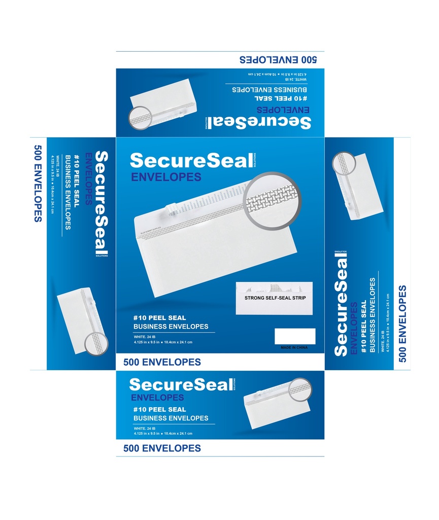 SECURESEAL BUSINESS ENVELOPES – SECURITY TINTED & SELF-SEAL – 500-PACK – STORE SUPPLY – [MSRP: $STORE USE]