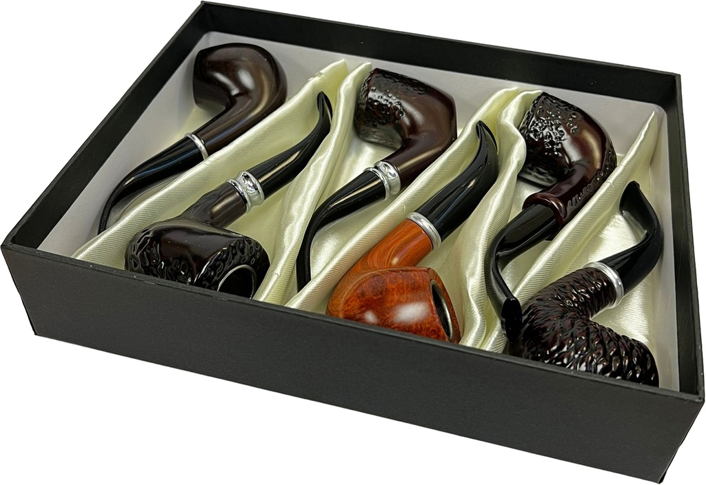 ARTISAN – WOOD PIPES – HANDCRAFTED TOBACCO PIPE – 6CT DISPLAY – A230 – [MSRP: $19 EACH]