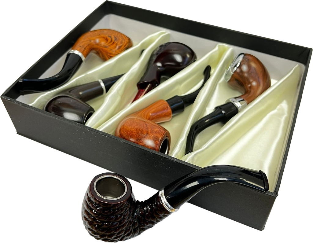 ARTISAN – WOOD PIPES – HANDCRAFTED TOBACCO PIPE – 6CT DISPLAY – A231 – [MSRP: $19 EACH]