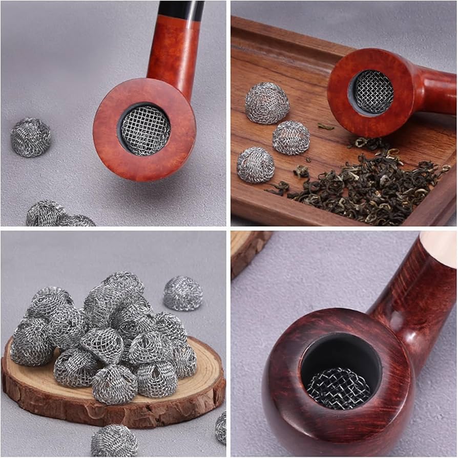 SCOTTE – SMOKING ACCESSORIES – PIPE SCREEN FILTERS STAINLESS STEEL SCREEN BALLS – FOR GLASS, METAL, AND WOOD PIPES – 100CT JAR – A251 – [MSRP: $0.50 EACH]
