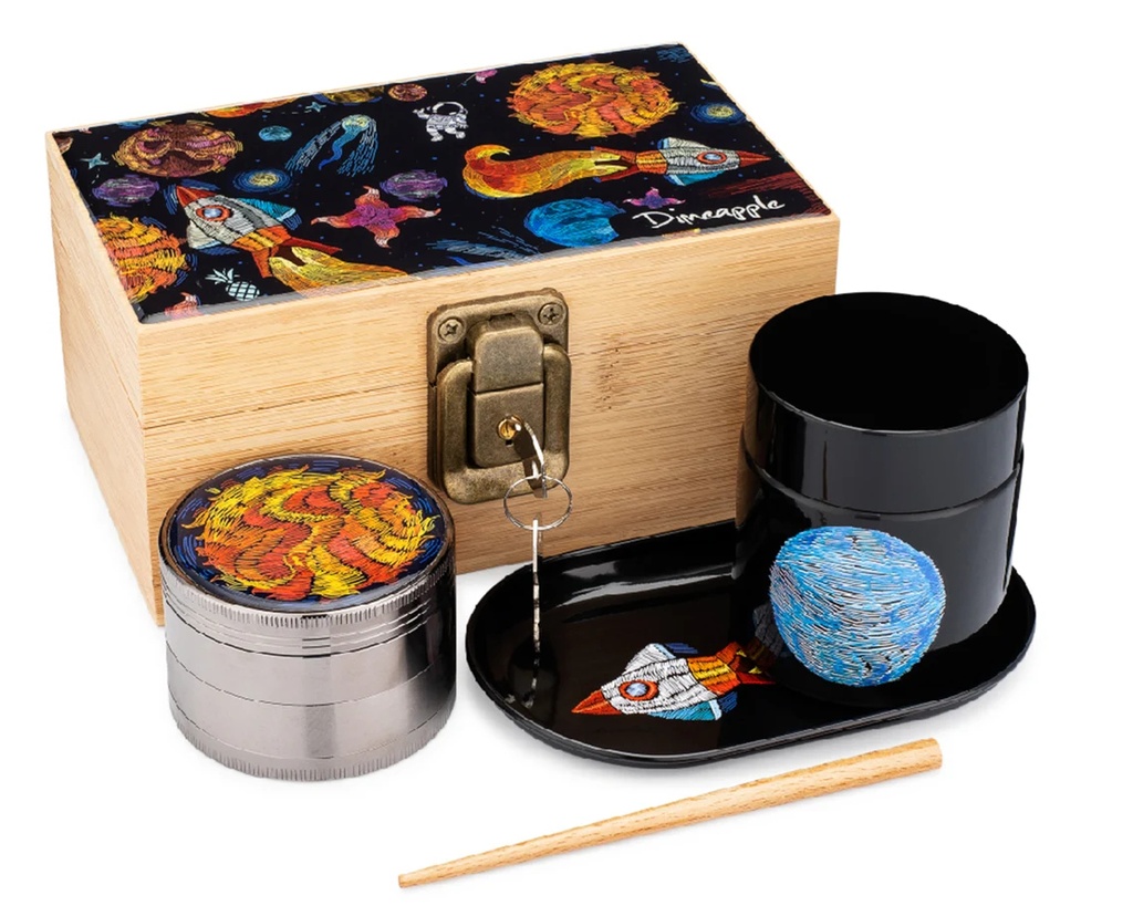 XXL PREMIUM BAMBOO WOODEN BOX SET – SMOKING ACCESSORIES – INCLUDES GRINDER, ROLLING TRAY, GLASS JAR, AND STORAGE COMPARTMENTS – ULTIMATE SMOKING ACCESSORY KIT – 1CT – A222 – [MSRP: $30.50]