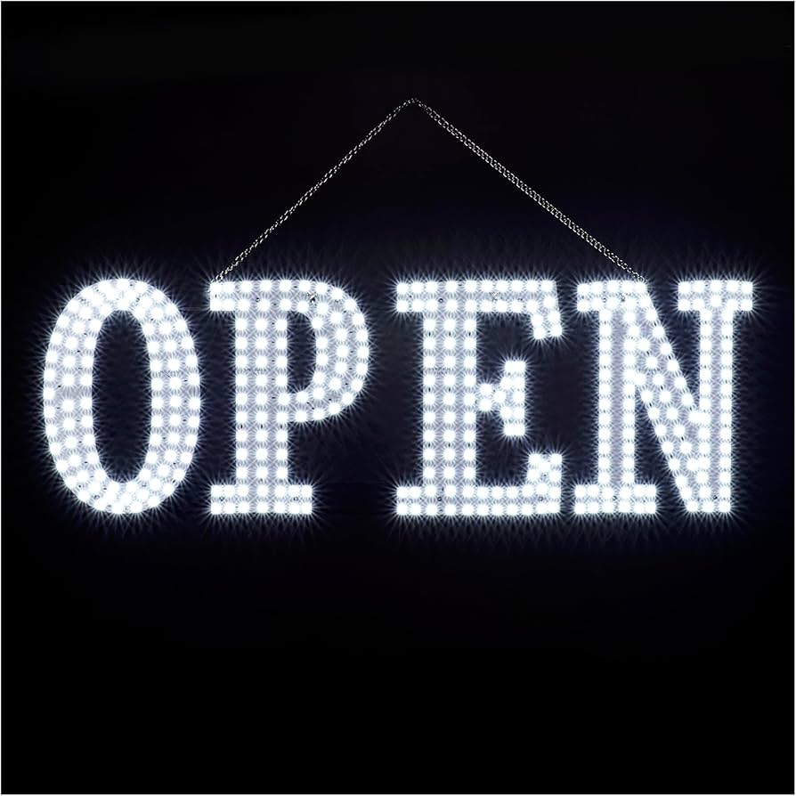 LED SIGN – "OPEN" – 10IN x 30IN x 1.2IN – WHITE & RED – LED SIGN & OUTDOOR DISPLAY – 1CT – EP-OPEN300S5MIX-R3S – [MSRP: $162.50]