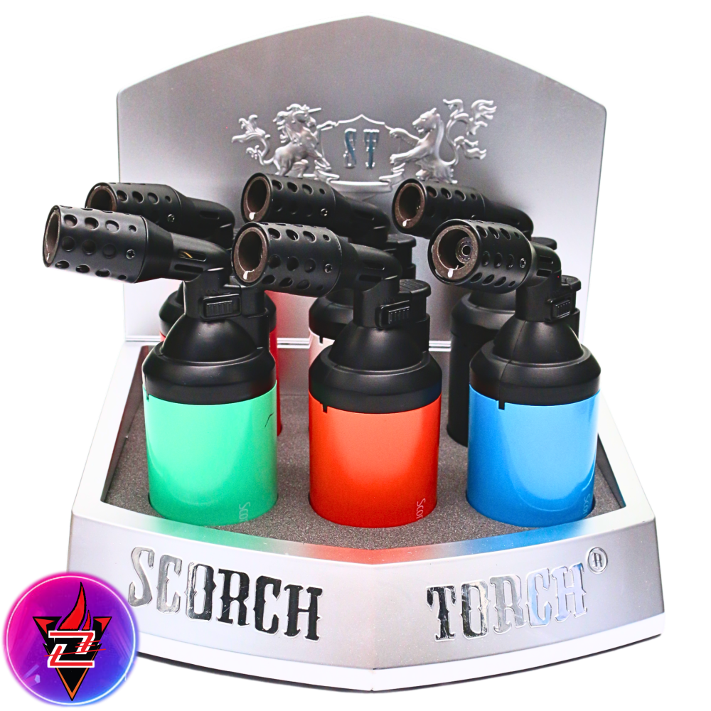 SCORCH – TORCH LIGHTERS – X MAX SERIES – 45 DEGREE MATTE BLENDED JET FLAME – 6CT DISPLAY – 61779-SCORCH - 110389 – [MSRP: $28.50 EACH]