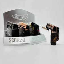 SCORCH – TORCH LIGHTERS – 45 DEGREE TRIPLE JET FLAME WITH LEVER IGNITION – 12CT DISPLAY – 61768-SCORCH - 110419 – [MSRP: $17.50 EACH]