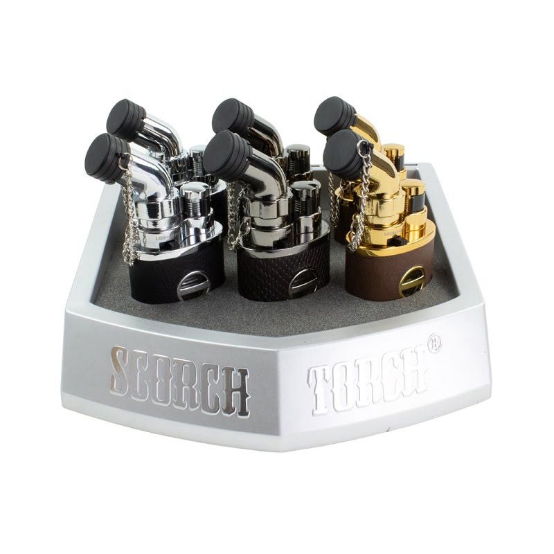 SCORCH – TORCH LIGHTERS – 45 DEGREE BOTTLE TORCH WITH CAP & WRAPPING – 6CT DISPLAY – 61355-SCORCH - 110424 – [MSRP: $19.50 EACH]