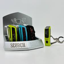 SCORCH – TORCH LIGHTERS – HEAVY DUTY CIGAR JET FLAME WITH SCISSOR CUTTER – 9CT DISPLAY – 61790-SCORCH - 110474 – [MSRP: $38.50 EACH]