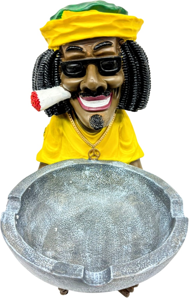 JUMBO RASTA – ASHTRAY – STONE BOWL ON LAP – 17.5 INCH – 1CT – [MSRP: $87.50]