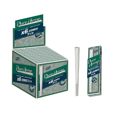 PURE HEMP – PRE-ROLLED CONES – 3PK – 24CT DSPL – [MSRP: $2.50 EACH]