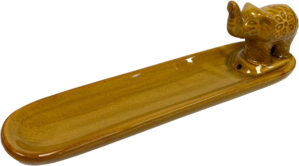 INCENSE STICK BURNER – ACCESSORIES – 8 INCH – CERAMIC CURVED ASH CATCHER – ASSORTED COLORS – 1CT – [MSRP: $8]