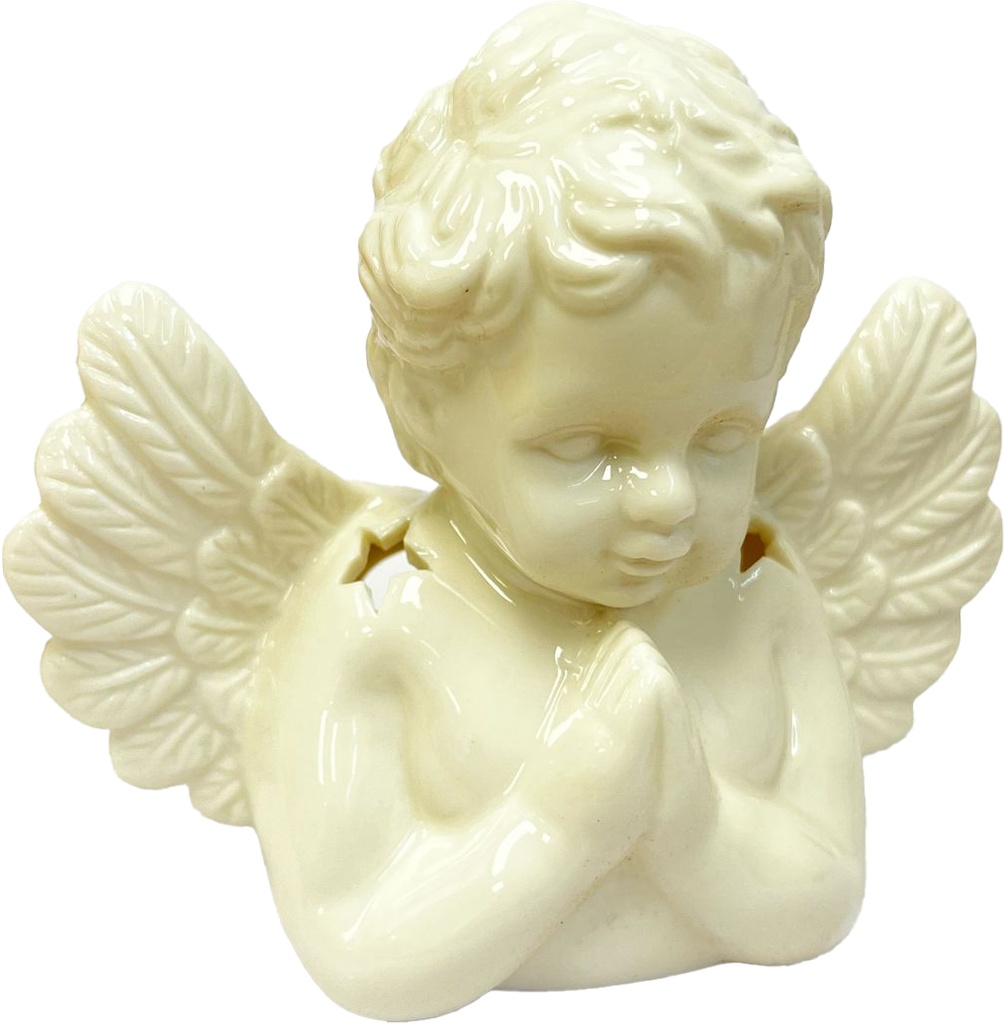 INCENSE OIL BURNER – ACCESSORIES – CERAMIC KNEELING ANGEL WITH WINGS – WHITE – 1CT – [MSRP: $10]