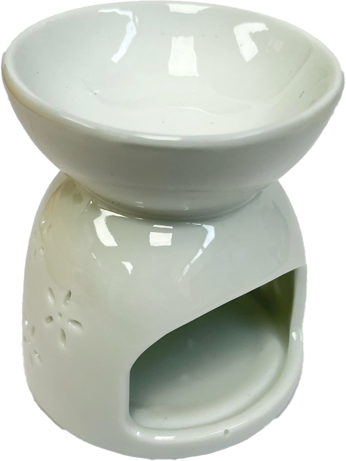 INCENSE OIL BURNER – ACCESSORIES – 3.5 INCH – MATTE FINISH CERAMIC – ASSORTED COLORS – 1CT – [MSRP: $6.50]