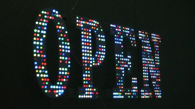 LED SIGN – "OPEN" – FLAG – 14×40×1.2 – LED SIGN & OUTDOOR DISPLAY – 1CT – LED - 112205 – [MSRP: $STORE USE]