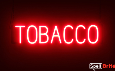 LED SIGN – "TOBACCO" – 9×38×1.2 – WHITE & RED – LED SIGN & OUTDOOR DISPLAY – 1CT – LED - 112214 – [MSRP: $STORE USE]