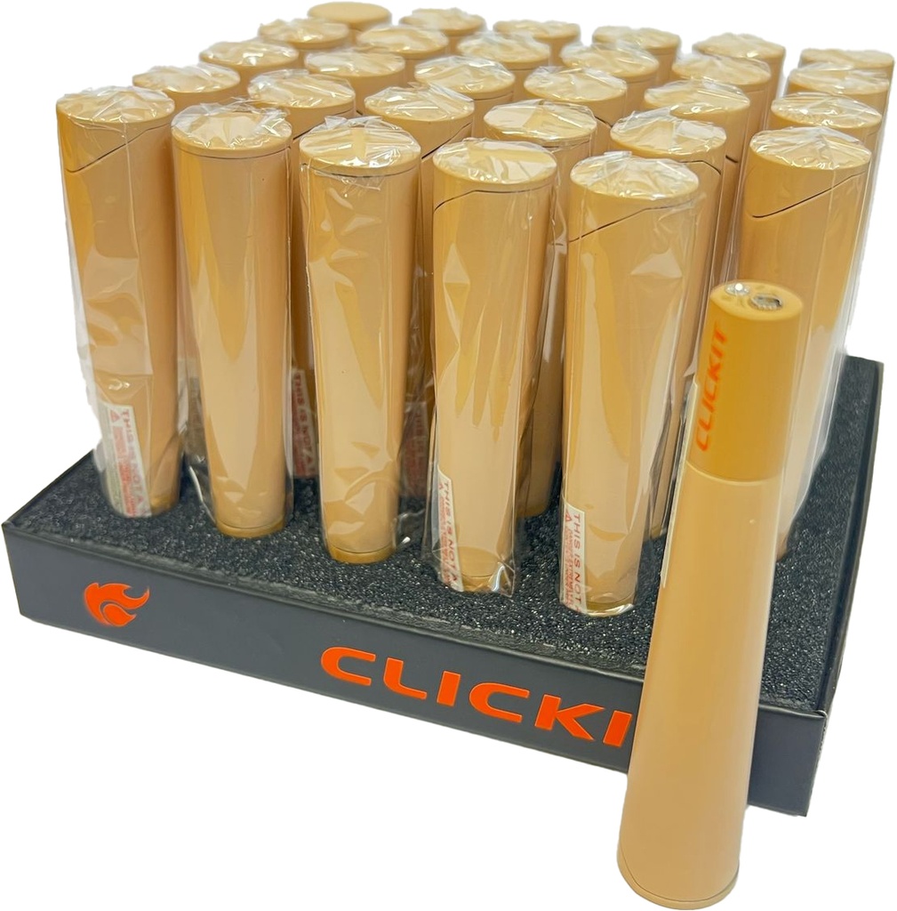 CLICKIT – TORCH LIGHTERS – LARGE CIGARETTE PRE-ROLL SHAPE – 30CT DISPLAY – GH-8762 - 112417 – [MSRP: $7.50 EACH]