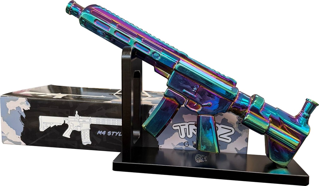 TRIPZ – M4 ELECTROPLATED – GLASS WATER PIPE – WITH DISPLAY STAND – 1CT – M4-EB1 – [MSRP: $112.50]