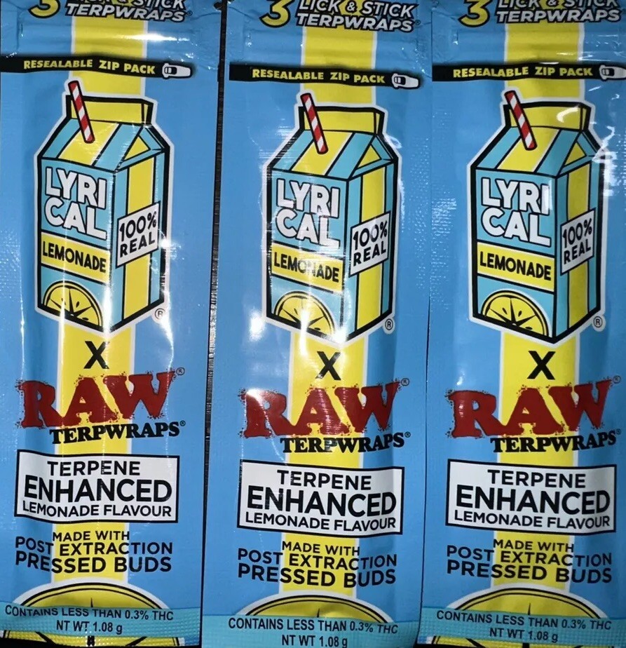 RAW – ROLLING PAPERS – LYRICAL LEMONADE – KING SIZE WIDE – 50CT DSPL – [MSRP: $3 EACH]
