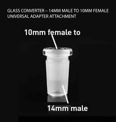 GLASS – GLASS CONVERTER – GLASS ACCESSORIES – 14MM MALE TO 10MM FEMALE – 4CT – ADPTR-14MM10MF – [MSRP: $2.50 EACH]
