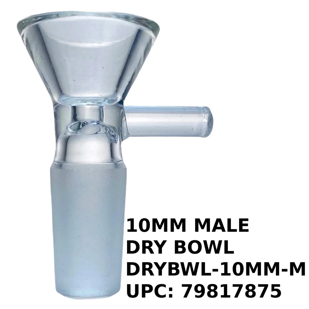 GLASS – BOWL PIECE – GLASS ACCESSORIES – CLEAR GLASS – 10MM MALE – 1CT DRYBWL-10MM-M – [MSRP: $3]