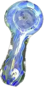 OCEAN FROST – PEANUT GLASS HAND PIPE – 2.5-INCH BLUE & WHITE FRIT – 2CT – 2X-PGHP-4903 – [MSRP: $3.50 EACH]