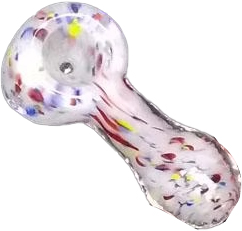 CONFETTI SPLASH – PEANUT GLASS HAND PIPE – GLASS ACCESSORIES – 2.5-INCH MULTI-COLOR FRIT – 2CT – 2X-PGHP-6741 – [MSRP: $3.50 EACH]