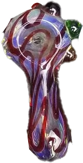 FIRESTREAM – PEANUT GLASS HAND PIPE – GLASS ACCESSORIES – 2.5-INCH RED & BLUE RIPPLE – 2CT – 2X-PGHP-7350 – [MSRP: $3.50 EACH]