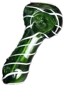 FOREST VINE – PEANUT GLASS HAND PIPE – GLASS ACCESSORIES – 2.5-INCH GREEN SWIRL – 2CT – 2X-PGHP-8494 – [MSRP: $4 EACH]