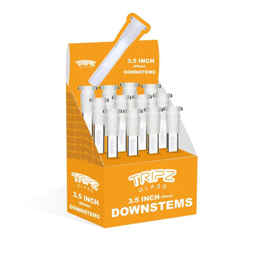 TRIPZ – DOWNSTEM – GLASS ACCESSORIES – 3.5-INCH – 18MM MALE TO 14MM FEMALE – 12CT DISPLAY – DS-35 – [MSRP: $3 EACH]