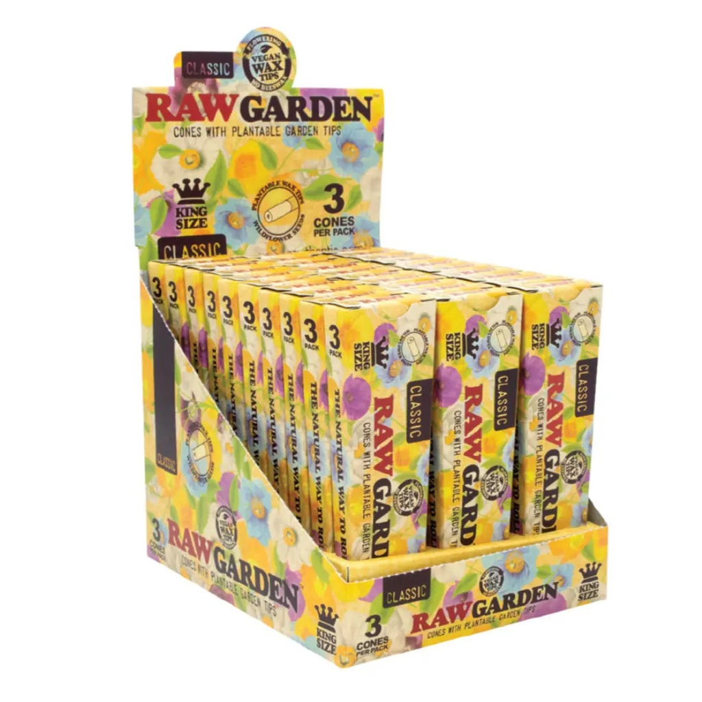 RAW GARDEN CLASSIC 3 CONES PER PACK KING SIZE (30PACKS) [MSRP: $4.99 EACH]