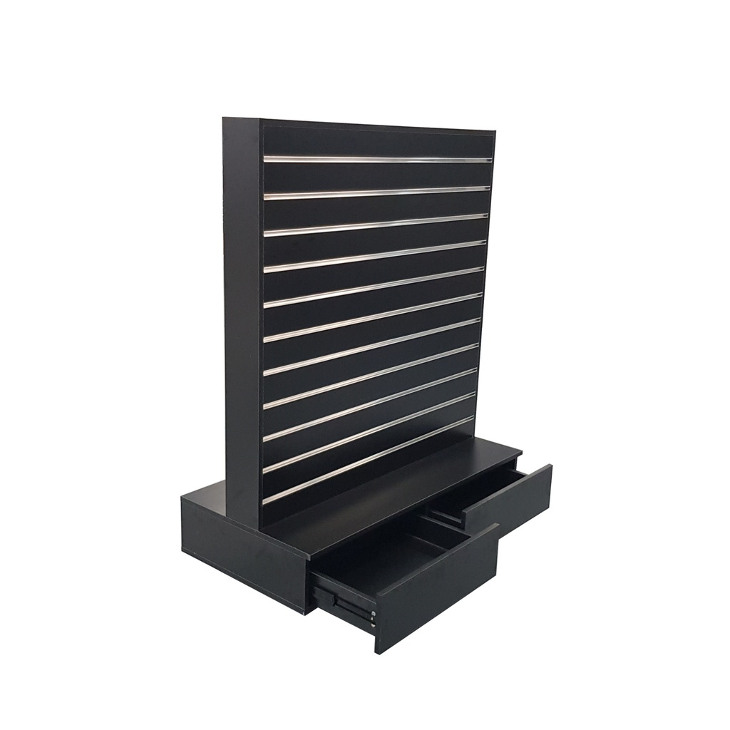 FLOOR DISPLAY T-STAND – DOUBLE-SIDED – 🔥 ALUMINUM INSERTS 🔥 – DRAWER T-BASE DESIGN – BLK – STORE DISPLAY FIXTURE & RACKS – 1CT – FDS-TBASE-BLK – [MSRP: $STORE USE]