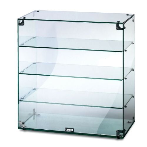 COUNTERTOP GLASS DISPLAY SHOWCASE – 3 SHELVES – LOCK & SLIDING DOOR – 23.6Wx19.7Dx23.6H – TEMPERED GLASS – STORE DISPLAY FIXTURE & RACKS – 1CT – CTDS-23-CLR – [MSRP: $STORE USE]