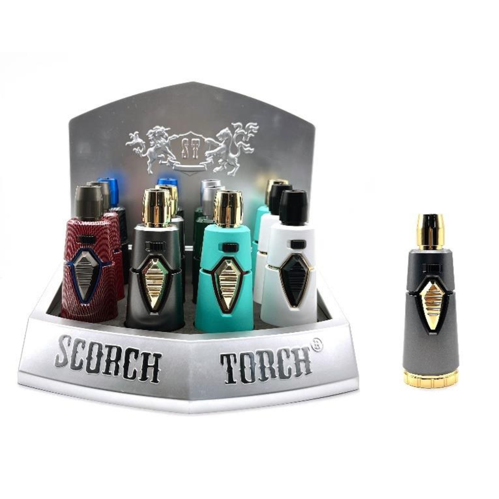 SCORCH – TORCH LIGHTERS – POWERFUL CONE SHAPE JET FLAME – 12CT DISPLAY – 61787 - 113691 – [MSRP: $23.50 EACH]
