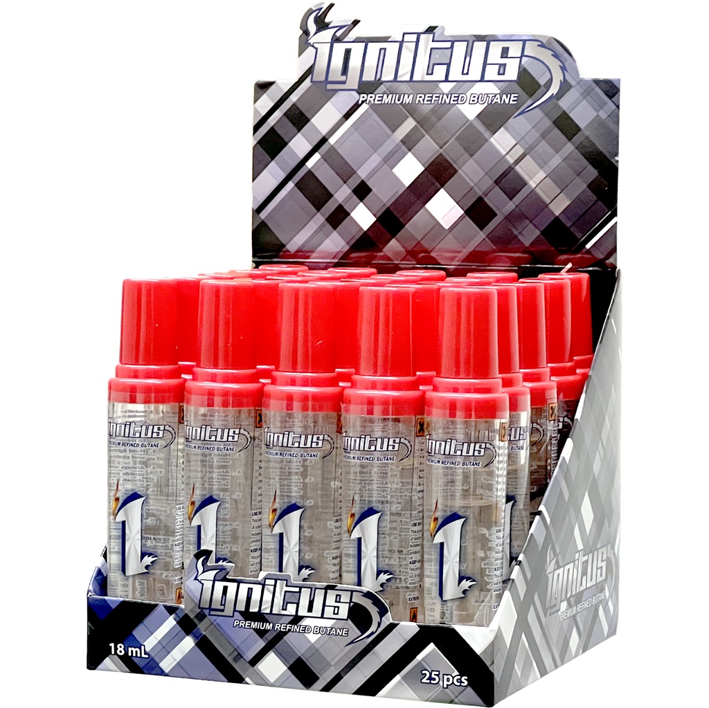 IGNITUS – BUTANE – PREMIUM REFINED – 18ML – 25CT DISPLAY – [MSRP: $1.50 EACH]