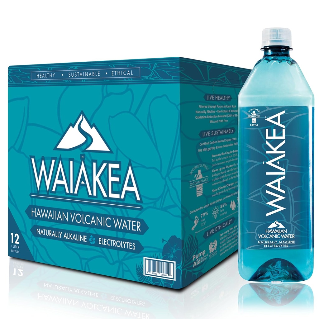 WAIAKEA – WAIAKEA VOLCANIC WATER – SOFT DRINKS – 1L – 12CT CASE – [MSRP: $4 EACH]