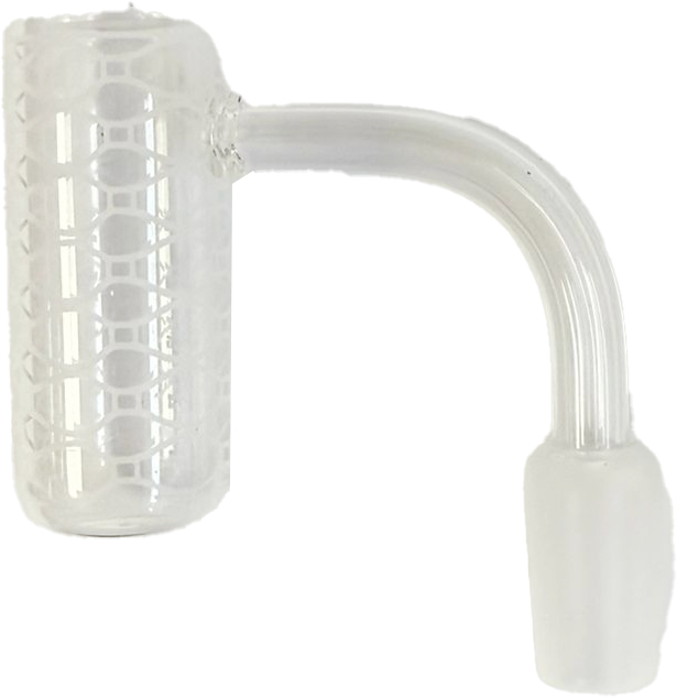 TOKES BUDDY – QUARTZ BANGER – GLASS ACCESSORIES – HONEYCOMB PATTERN – SANDBLASTED – 14MM MALE – 90° – 1CT – GB1171 – [MSRP: $10]