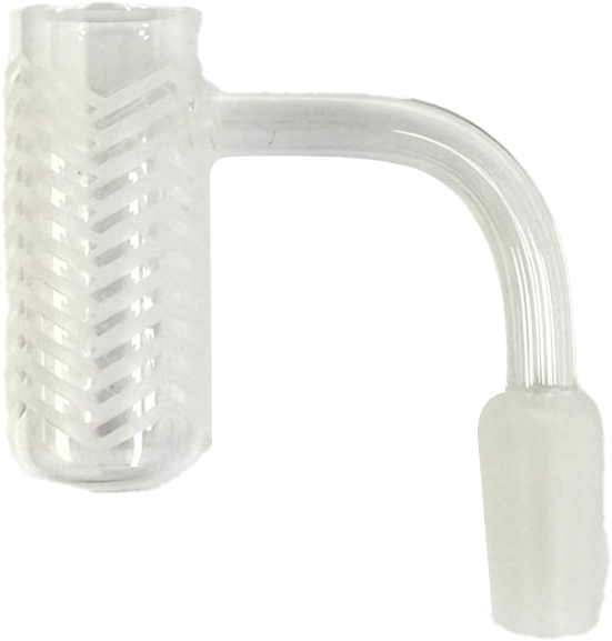 ZAZA – QUARTZ BANGER – GLASS ACCESSORIES – SANDBLASTED ZIGZAG PATTERN – 14MM MALE – 90° – 1CT – GB1172 – [MSRP: $9.50]