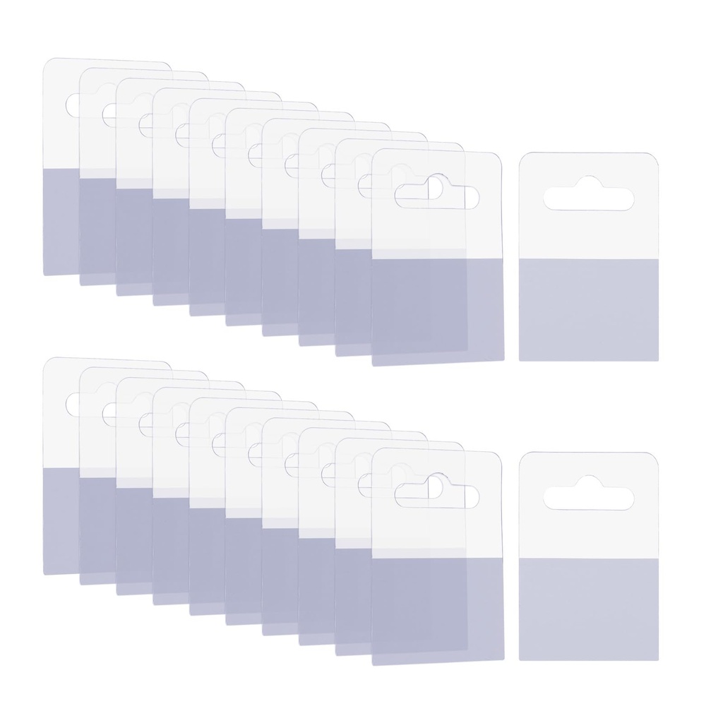 PLASTIC CLEAR ADHESIVE HANG TAPS – 1.5IN x 3.8IN – 500-COUNT – STORE SUPPLY – HANG TAP - 1.5X3.8 – [MSRP: $STORE USE]